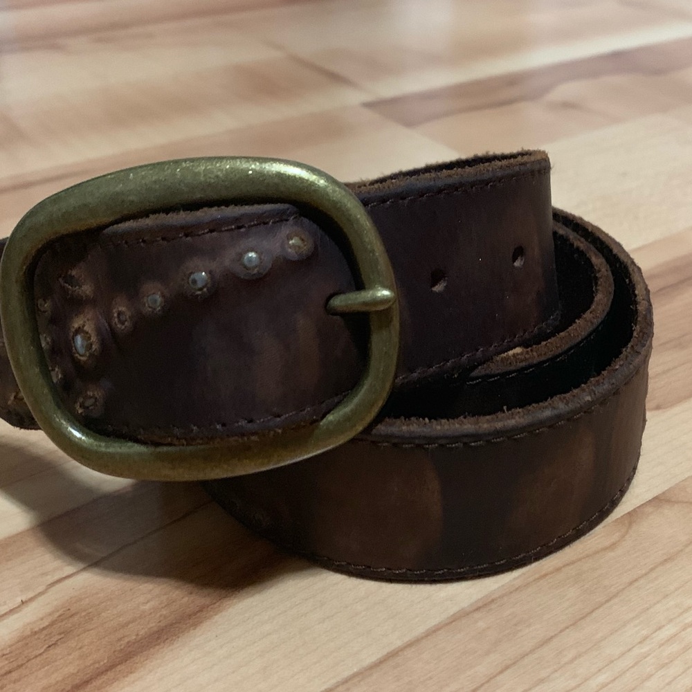 Women’s brown leather Bed Stu belt